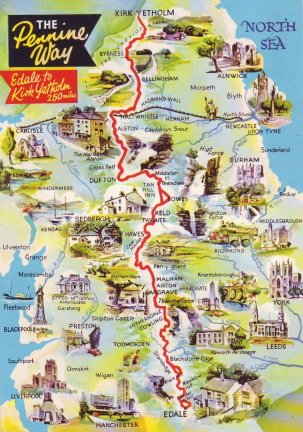 Pennine way route kaart